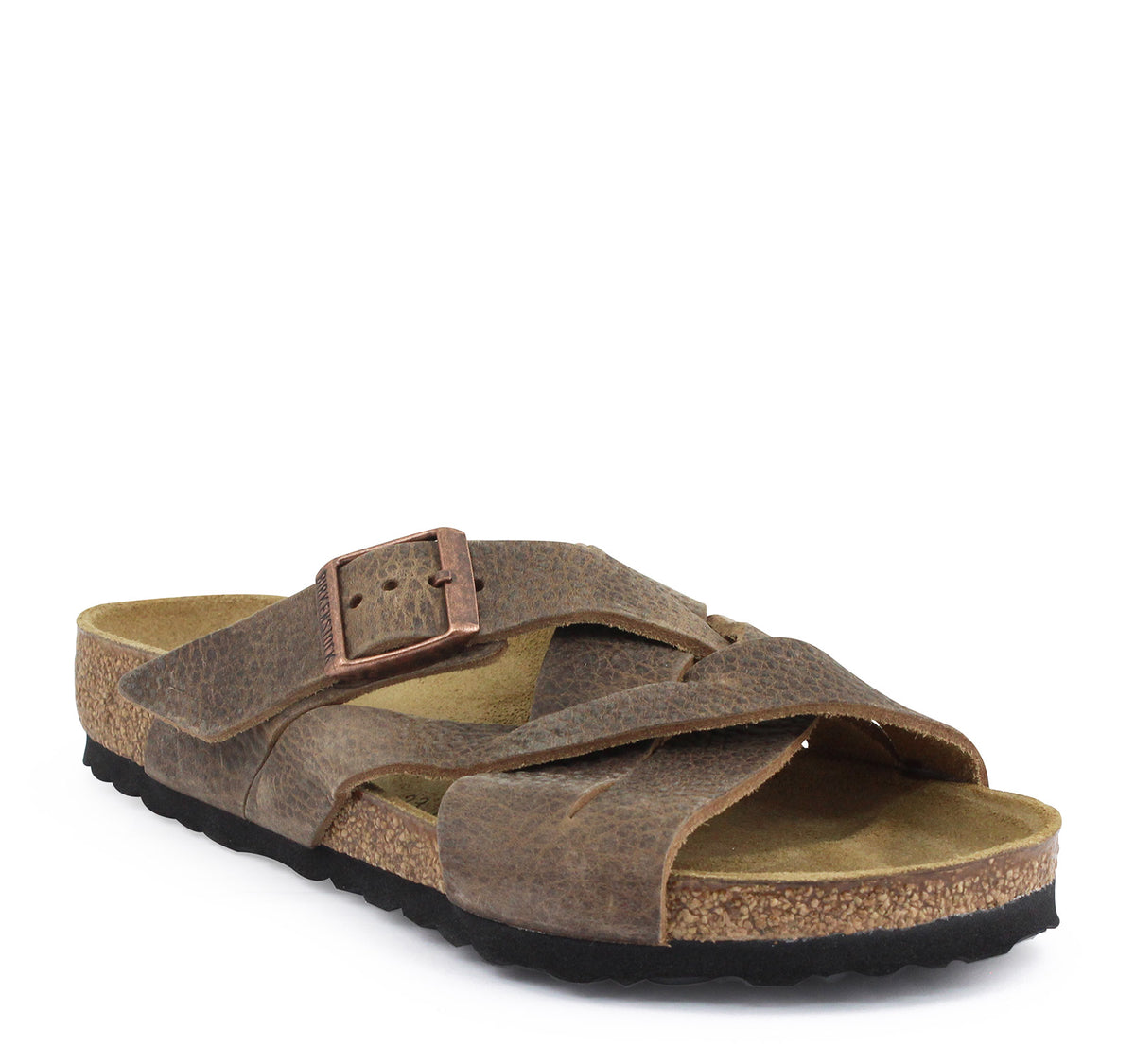 birkenstock lugano tobacco Birkenstock Lugano Oiled Leather Sandal, Camberra Old Tobacco / 36