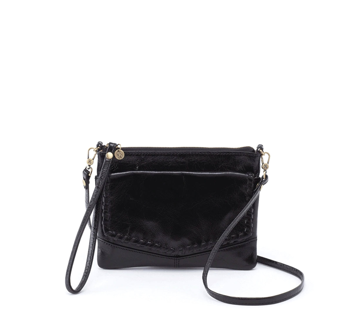 Small HOBO Convertible Pebbled Leather Purse With Wanderlust Lining Hobo Stroll Convertible Bag– On The EDGE main image 2