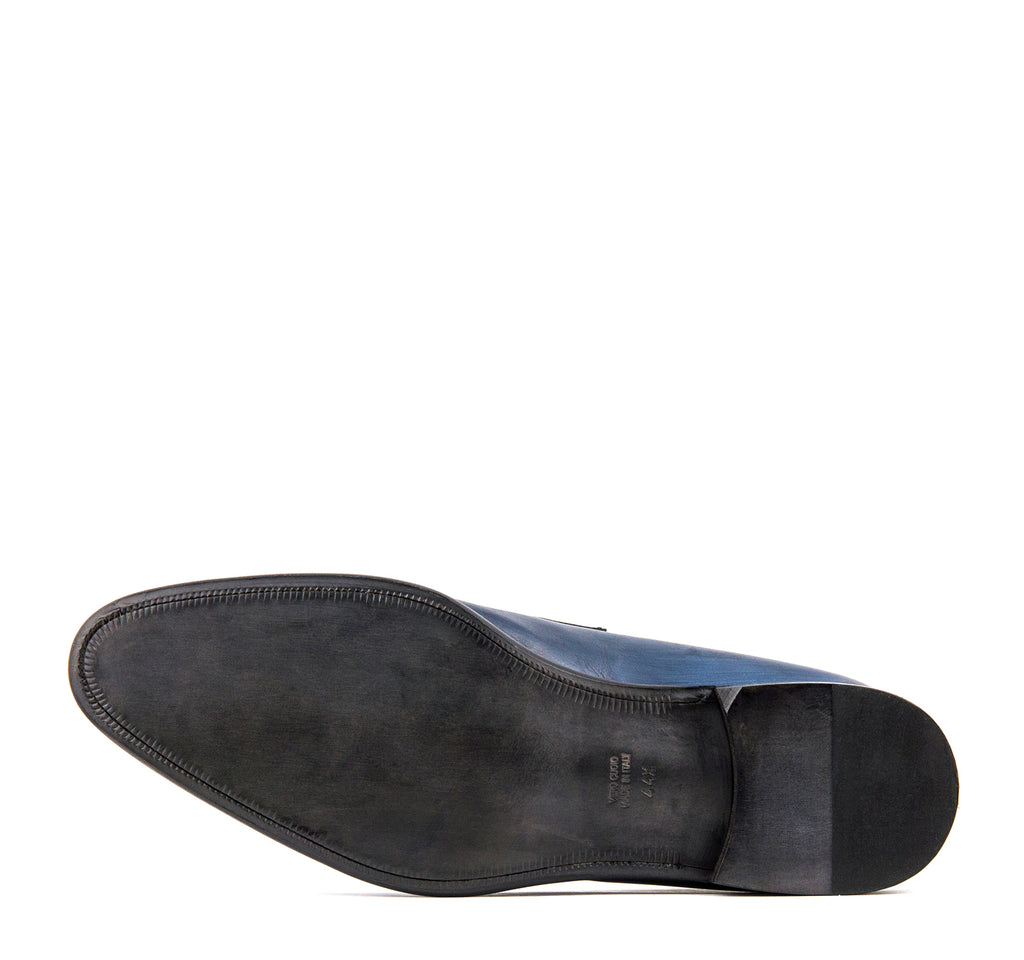 Calzoleria Toscana Penny Loafer in Ocean - On The EDGE