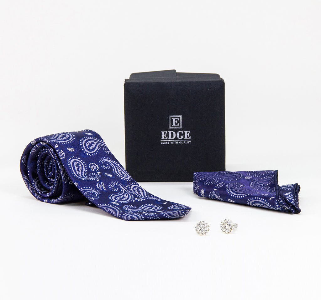 EDGE Three-Piece Tie, Handkerchief and Cufflinks Set - EDGE - On The EDGE