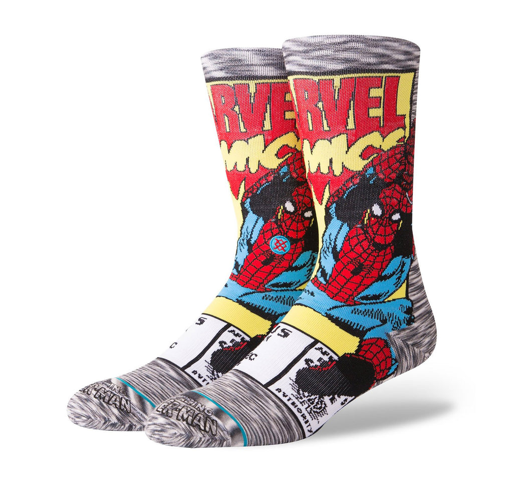 Stance Everyday Crew Men's Socks in Spiderman Comic - On The EDGE