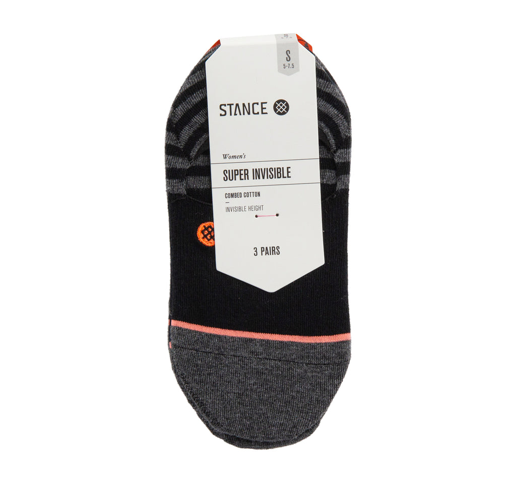 Stance Super Invisible 2.0 Women's Socks 3 Pack in Black - On The EDGE